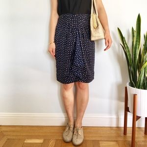 Geometric Print Blue Waterfall Pencil Skirt in Japanese Fabric